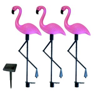 Set 3 lampi solare, Flamingo, 18x6x52 cm, 3x2 LED, AA