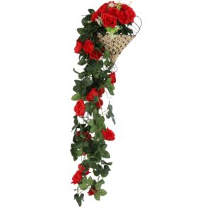 Floare artificiala, rosu, 90 cm