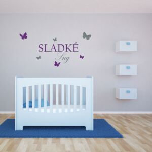 GLIX Sweet dreams - autocolant de perete Gri și violet 120 x 60 cm