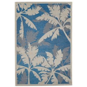 Covor foarte rezistent Floorita Palms Blue, 160 x 230 cm, albastru