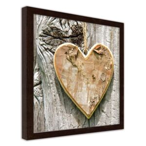 CARO Imagine în cadru - A Heart Made Of Wood 20x20 cm Maro