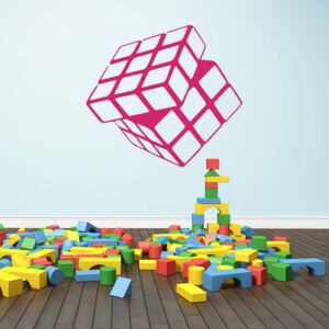 GLIX Rubik's cube - autocolant de perete Roz 45 x 40 cm
