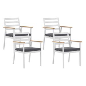 Set 4 buc. scaune de grădină COVELL (alb)