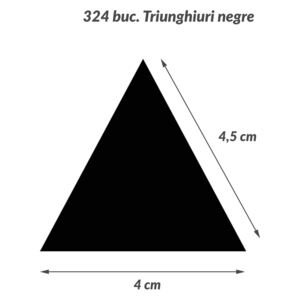 Triunghiuri decorative autocolant pereti decor camera bebe, 4x4,5 cm, Negru, Oracal - L - 324 Triunghiuri