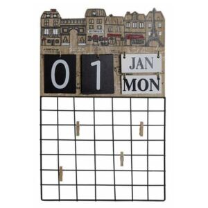 Month Decoratiune perete Calendar, Metal, Negru