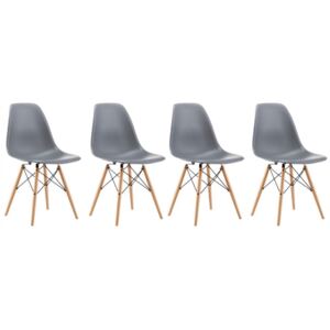 Set de scaune gri închis stil scandinav CLASSIC 3 + 1 GRATIS!