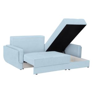 Canapea extensibilă cu șezlong pe partea dreaptă Kooke Home Tango, albastru deschis