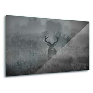 GLIX Tablou pe sticlă - Stag In The Mist 4 x 30x80 cm