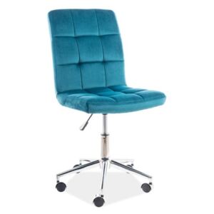 SCAUN ROTATIV Q-020 VELVET TURCOAZ BLUVEL85