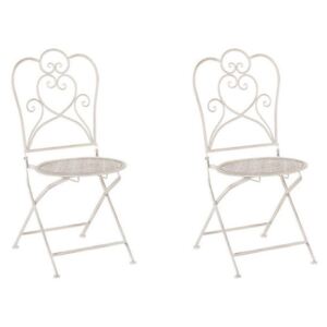 Set de 2 scaune de gradina Trieste, metal, bej, 44 x 48 x 92 cm