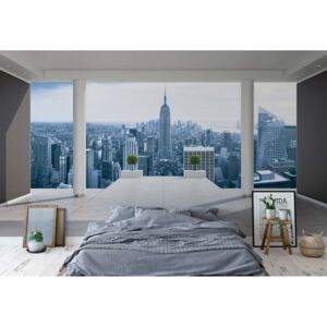 Fototapet - New York City Skyline 3D Penthouse View Vliesová tapeta - 416x254 cm