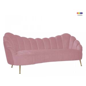 Canapea roz/aurie din catifea si inox pentru 3 persoane Cosette Richmond Interiors