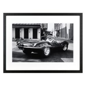 Rama foto neagra/alba din lemn si sticla 40x50 cm Steve Mcqueen Jaguar LifeStyle Home Collection