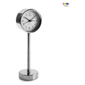 Ceas de masa argintiu/alb din metal 7,6x22,5 cm Chromed Alarm Clock Versa Home