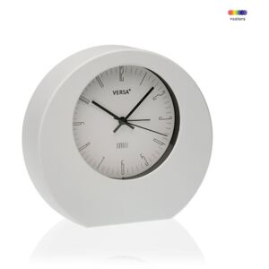 Ceas de masa rotund alb din plastic 17x18,2 cm White Alarm Clock Versa Home