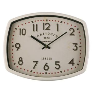 Ceas de perete dreptunghiular alb/negru din metal 33x40 cm Reloj Pared Versa Home