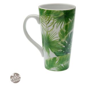 Cana alba/verde din portelan 8,5x15 cm Mug New Leaves Versa Home