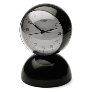 Ceas de masa rotund negru/alb din plastic 12x17,5 cm Black Alarm Versa Home