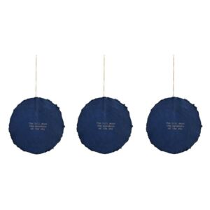 Set 3 decoratiuni suspendabile albastre din hartie 16 cm Astrea La Forma