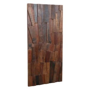 Decoratiune maro din lemn reciclat pentru perete 66x122 cm Gorbop Raw Materials
