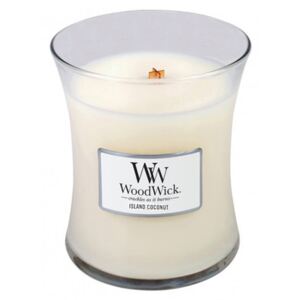 Lumânare parfumată WoodWick, aromă de cocos, 60 ore