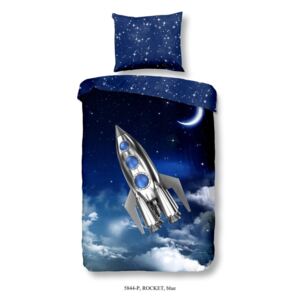 Lenjerie de pat pentru copii din bumbac pur Good Morning Rocket, 140 x 200 cm