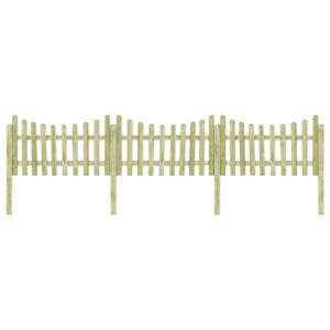 Gard de grădină cu 4 stâlpi, 510x100 cm, lemn de pin tratat