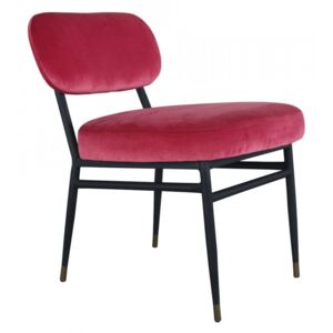 Scaun lounge rosu/negru din catifea si metal Rens Anne Steinhauer