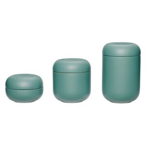 Set 3 cosuri verde din ceramica 13x9, 13x15 si 13x20 cm Hubsch