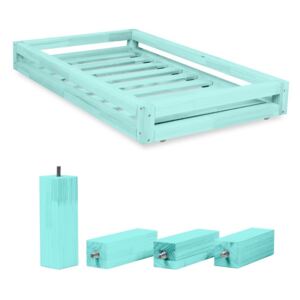 Set sertar pentru pat și 4 picioare înălțătoare, pentru patul Benlemi 80 x 160 cm, albastru