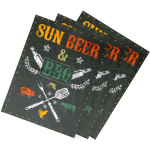 Șervet bucătărie Sun, beer BBQ, 50 x 70 cm, set 3 buc