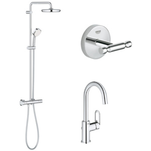 Coloana dus Grohe New Tempesta 210, Baterie lavoar Grohe Bauloop L size, AgÄÅ£Ätoare Grohe BauCosmopolitan