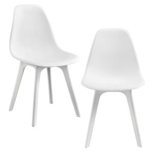 Set doua bucati scaune design Ama, 83 x 54 x 48 cm, plastic, alb