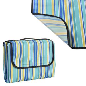 [casa.pro]® Patura picnic - albastru - galben in dungi; masura: 200 x 190 cm
