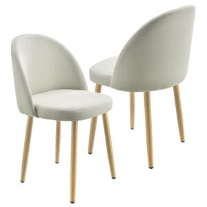 Set 2 bucati scaune design Carmina Beige, 76 x 44 cm, textil/metal, bej