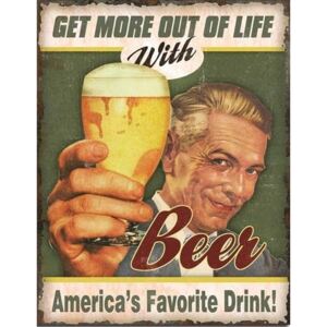 Beer - America's Favorite Placă metalică, (32 x 41 cm)
