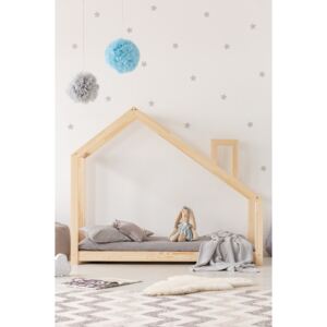 Cadru pat din lemn de pin, în formă de căsuță Adeko Mila DMS, 70 x 140 cm