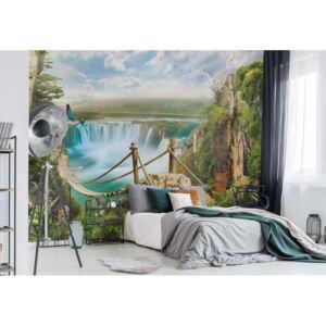 Fototapet GLIX - Magical Jungle Waterfall + adeziv GRATUIT Papírová tapeta - 254x184 cm