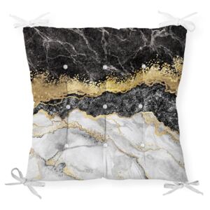 Pernă pentru scaun Minimalist Cushion Covers Black Gold Marble, 40 x 40 cm