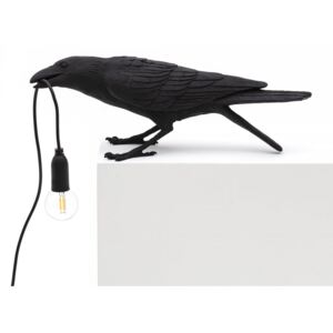 Veioza neagra din rasina 10,5 cm Bird Playing Seletti