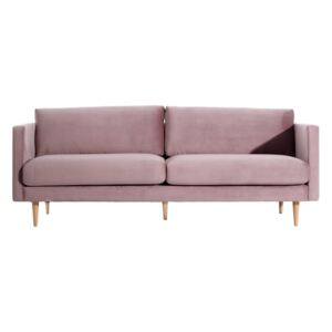 Canapea catifea roz pudrat cu 3 locuri Roma Pink