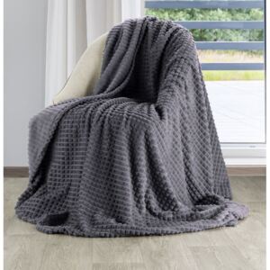 Pătură catifelată și caldă, în culoarea oțelului gri închis Lăţime: 170 cm | Lungime: 210 cm