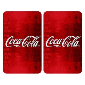 Set 2 protecții din sticlă pentru aragaz Wenko Coca-Cola Classic, 52 x 30 cm