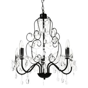 [lux.pro]® Lustra eleganta – lampa de plafon cu cinci brate – 5 x E14 - negru