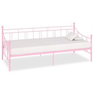 Cadru pat de zi roz 90 x 200 cm metal