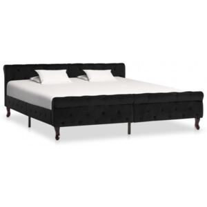 Cadru de pat negru 180 x 200 cm catifea