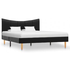Cadru de pat negru 120 x 200 cm piele ecologică