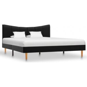 Cadru de pat negru 140 x 200 cm piele artificială
