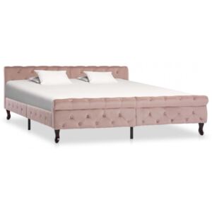 Cadru de pat roz 180 x 200 cm catifea