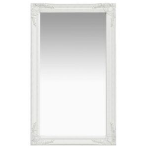 Oglindă de perete în stil baroc alb 60 x 100 cm